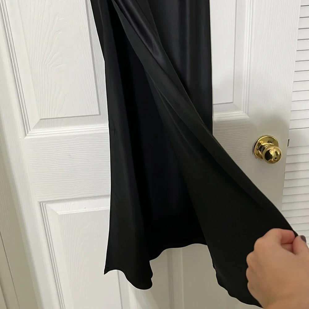 NWT - Michael Lo Sordo Stellers Bias Maxi Black Silk Skirt (Australia 6) - Picture 6 of 15